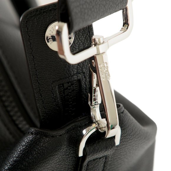 Cavalli Class Unisex Black Leather Duffel Travel Bag - Picture 3 of 14